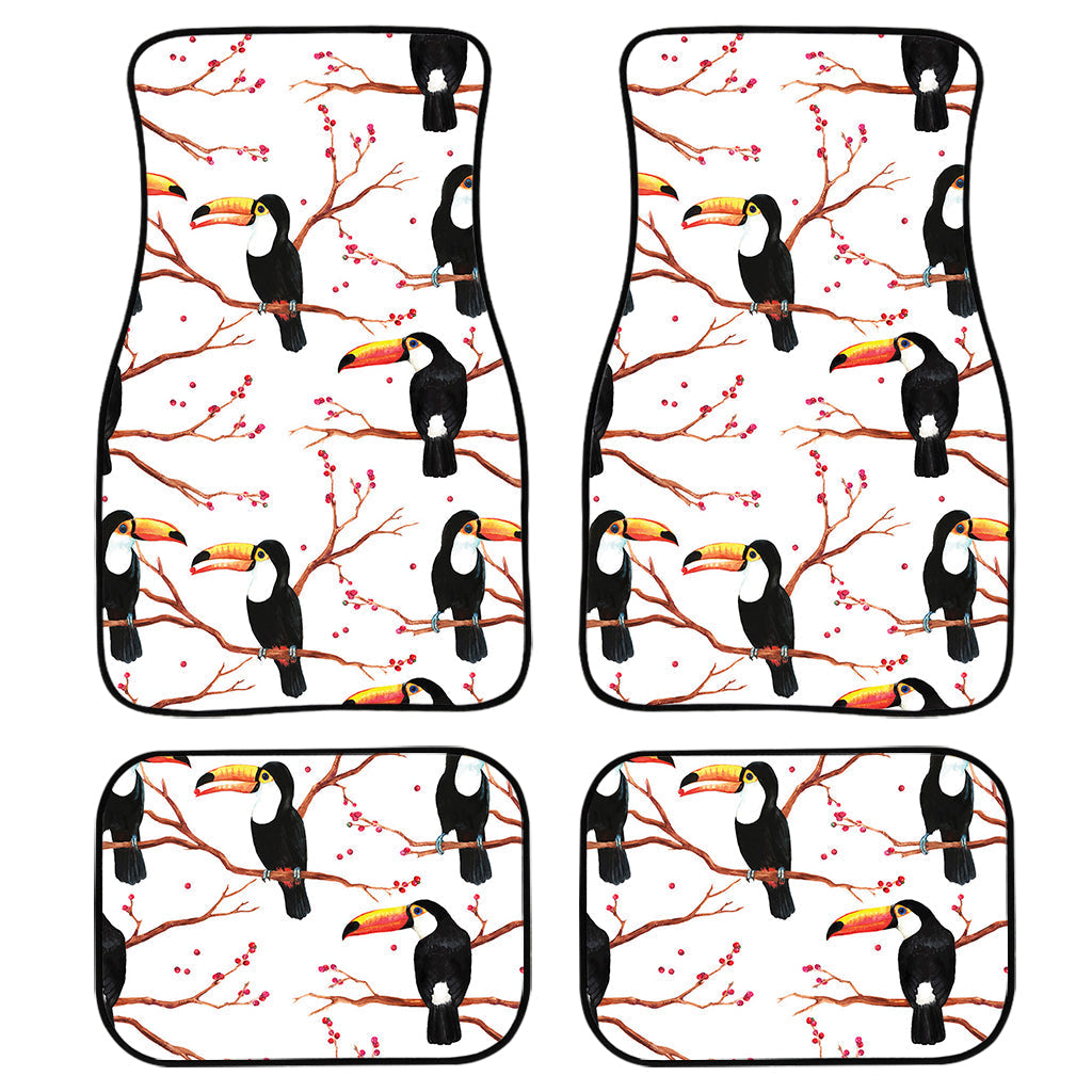 Toco Toucan Pattern Print Front And Back Car Floor Mats, Front Car Mat