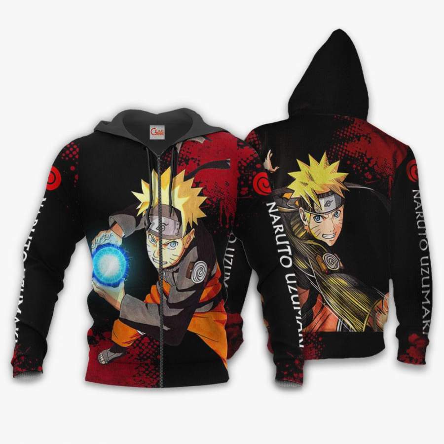 Uzumaki Naruto Hoodie Sweater Naruto Custom Anime Zip Jacket