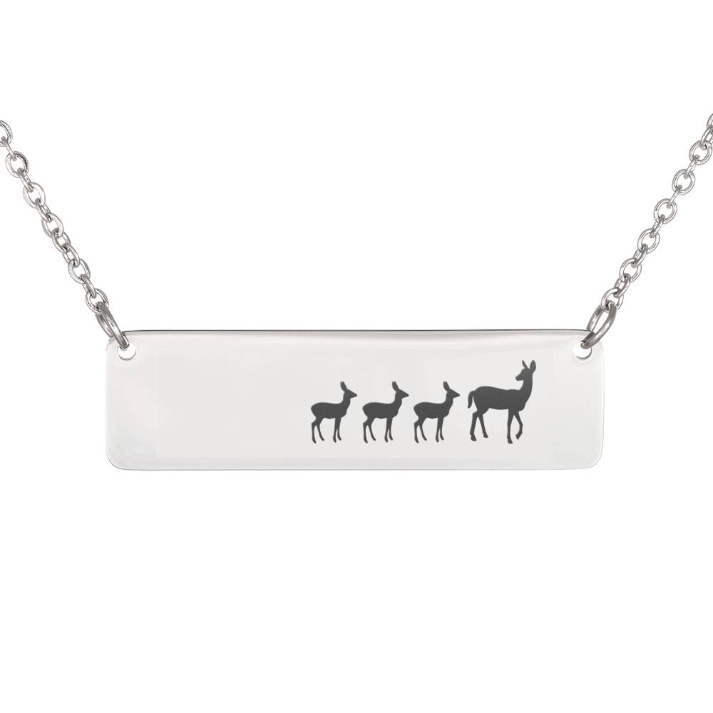 Personalized Mama Deer + 3 Baby Deers – Necklace