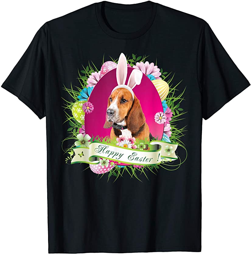 Bunny Basset Hound Dog Happy Easter Day Lover Egg Hunt Love T-Shirt