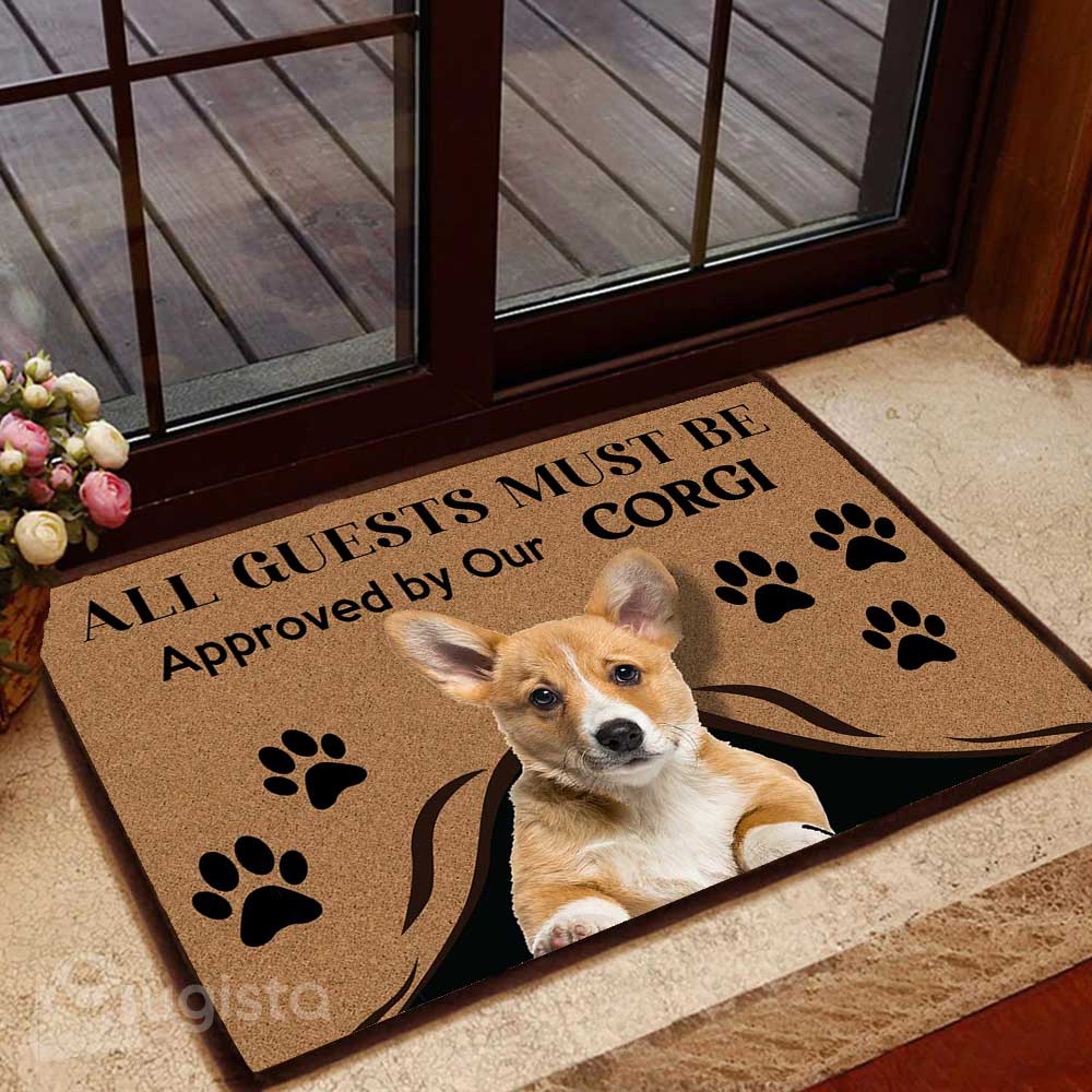 All Guests Must Be Approved By Our Corgi 02 All Over Printing Doormat Pre2283