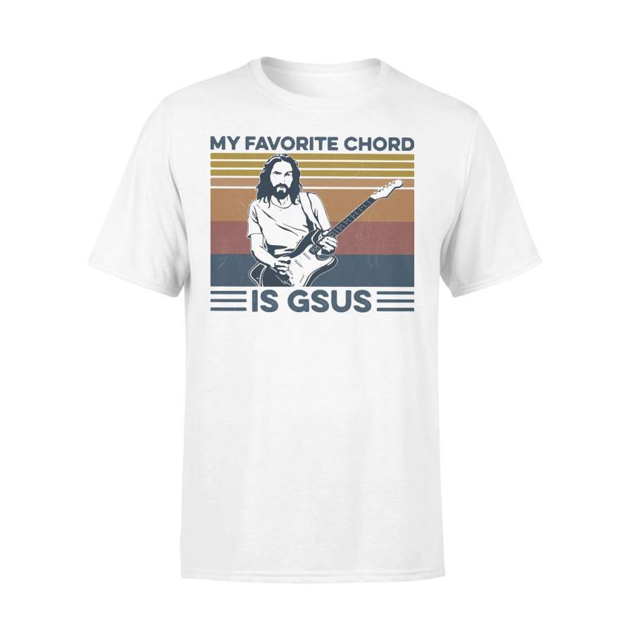 Jesus Guitar My Favorite Chord Is Gsus Vintage Retro T-shirt