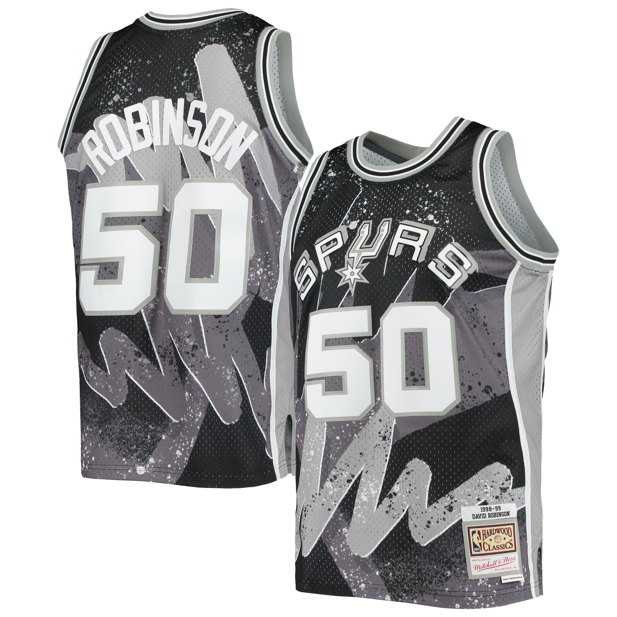 David Robinson San Antonio Spurs Mitchell & Ness Hardwood Classics 1998/99 Hyper Hoops Swingman Jersey – Black