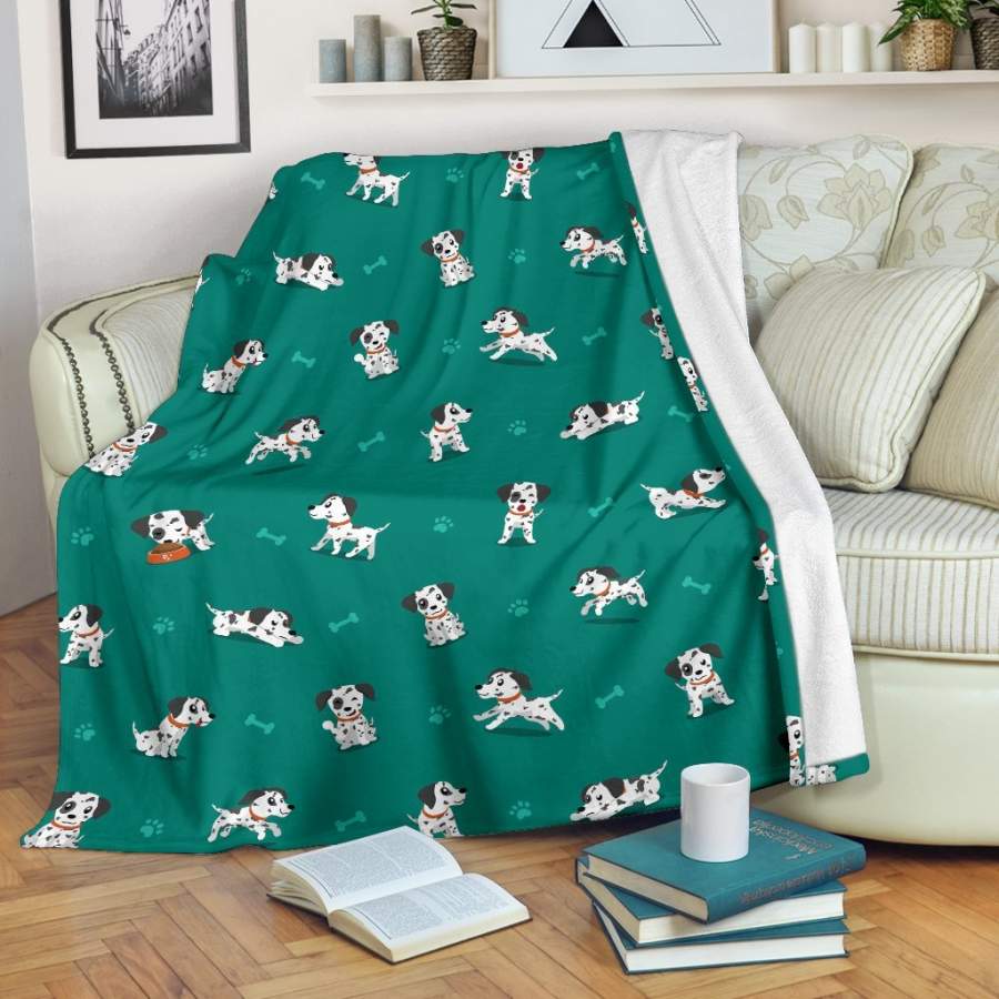 Dog Dalmatian Puppy Pattern Print Blanket