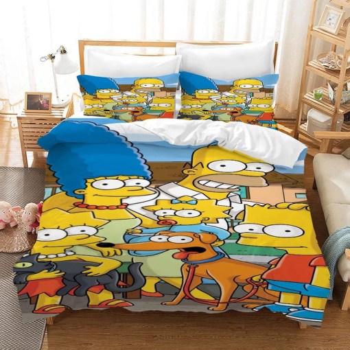 Anime The Simpsons Homer J Simpson 10 Duvet Cover Pillowcase Home Decor 3D Bedding Set