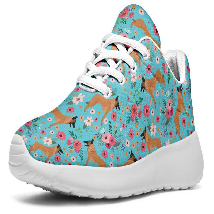 Belgian Malinois Flower Sneakers ReadingLLC