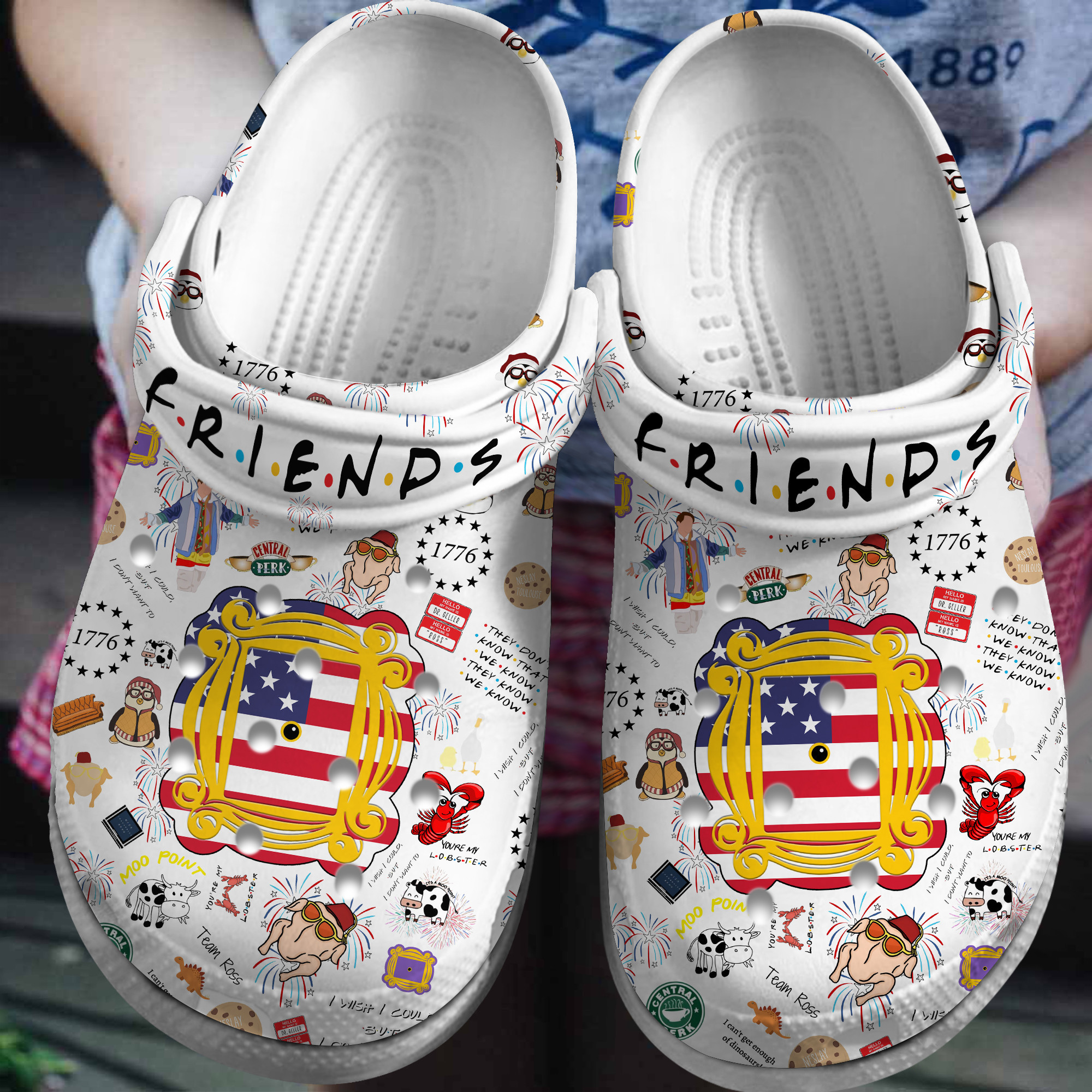 Premium Friends TV Series Crocs Crocband Clogs Shoes Comfortable For Men Women and Kids 7