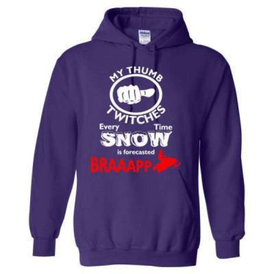 AGR My Thumb Twitches Every Time Snow Is Forecasted Braaapp – Heavy Blend™ Hooded Sweatshirt