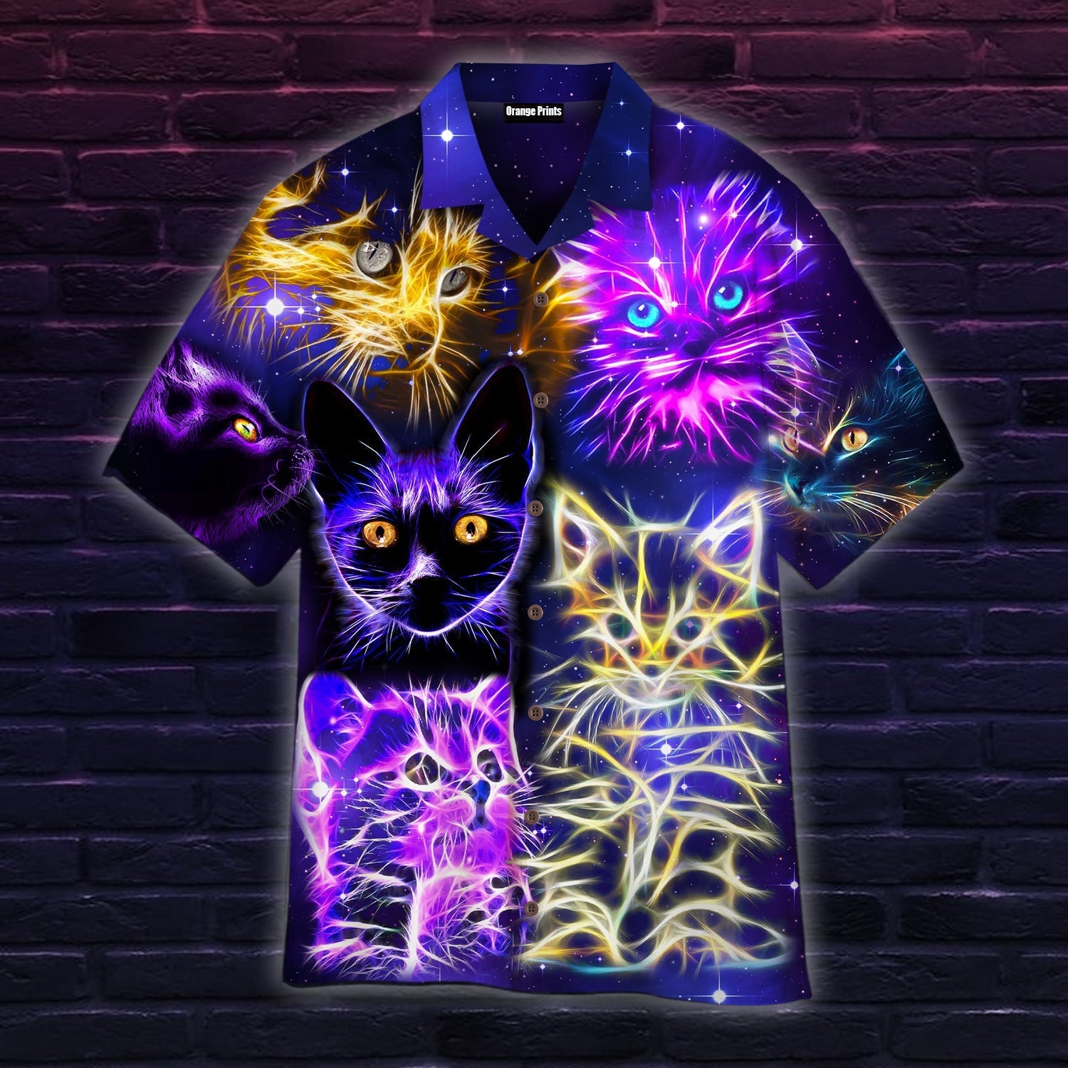 Neon Cat Hawaii Shirt For Men Women Ha79156