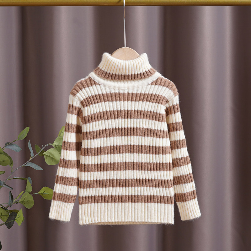 Sweaters For Boys Winter Clothes Girls Pumpkin Decoration Fashion New Children Turtleneck Thick Warm Soft Kids Knitting Costom alx