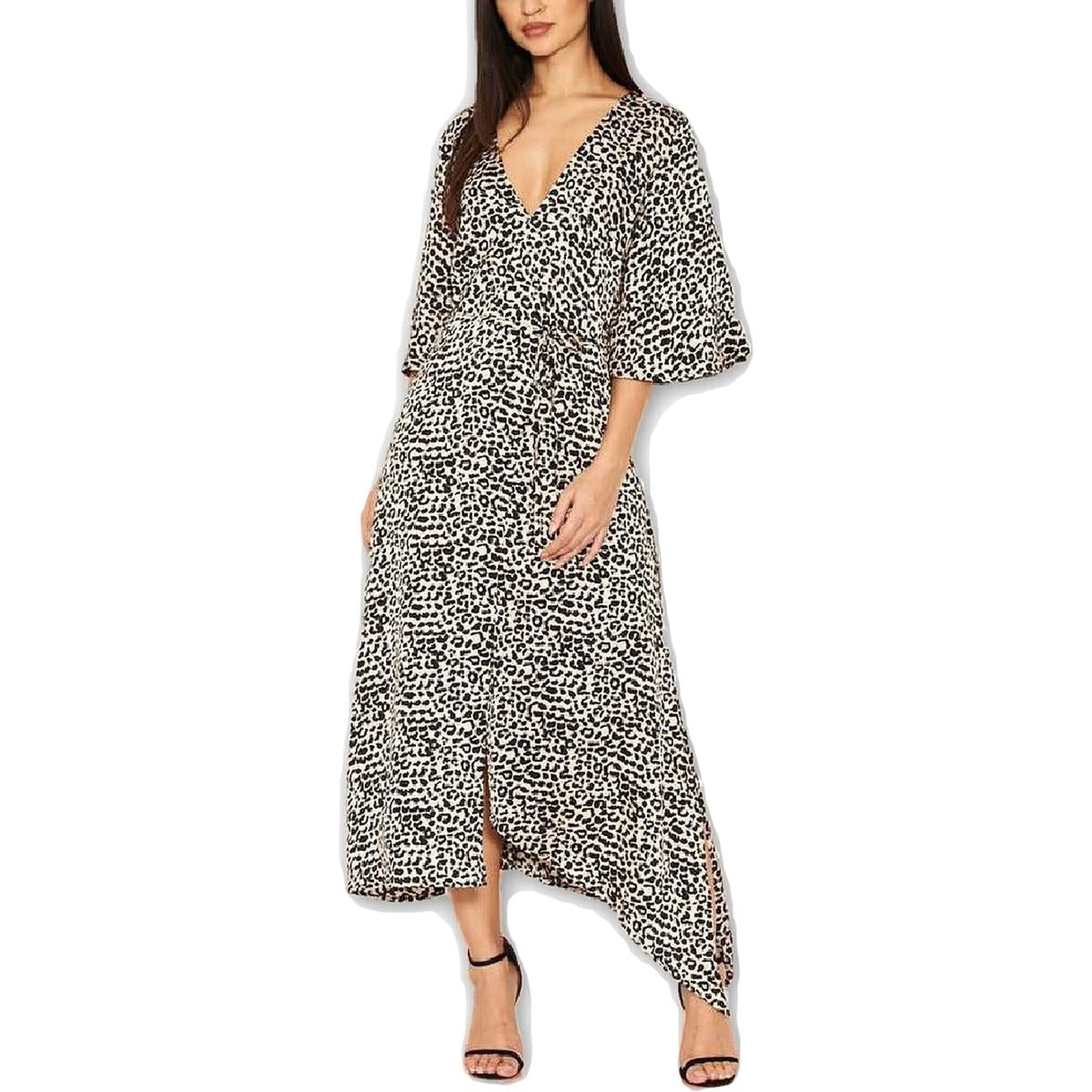 Womens Animal V-Neck Maxi Dress