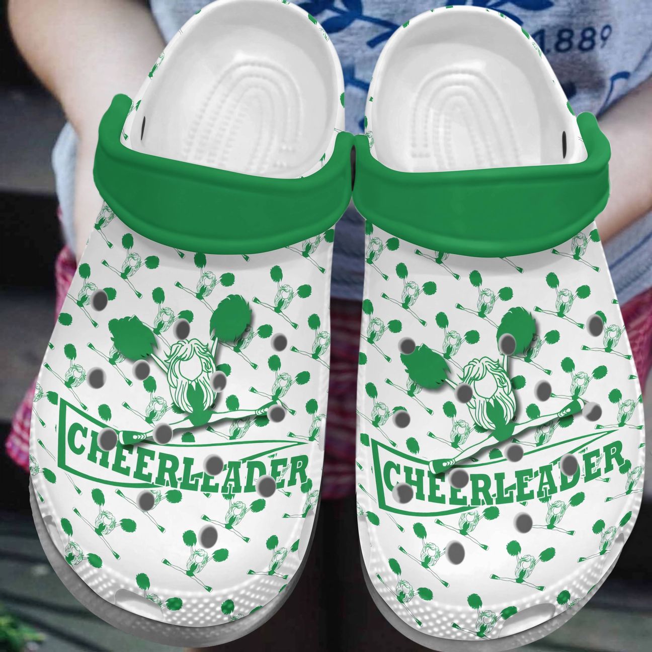 Cheerleader Personalized Clog, Custom Name, Text, Color, Number Fashion Style For Women, Men, Kid, Print 3D Proud To Be A Cheerleader