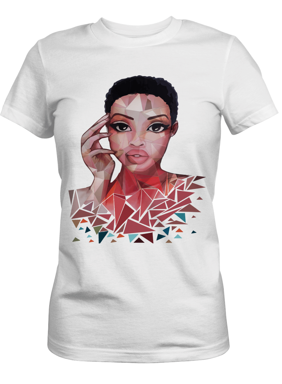 Shirt For Black Girl Natural Short Hair Broken Style Art Shirt For Black Women