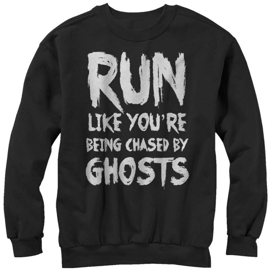 CHIN UP Women’s Run You’re Being Chased by Ghosts  Sweatshirt Black