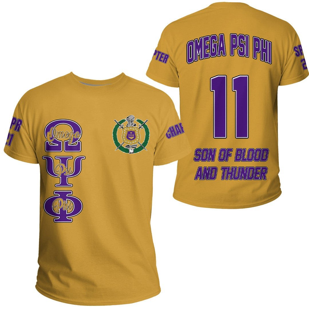 Fraternity Tshirt – Personalized Omega Psi Phi Old Gold Tshirt