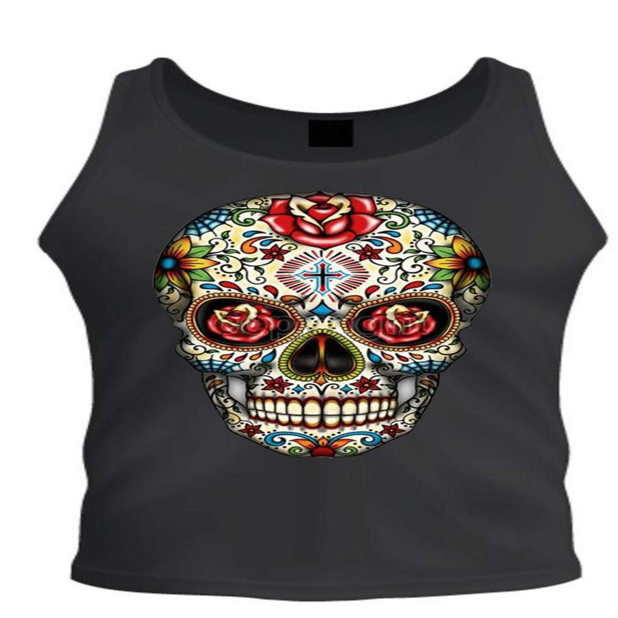 Sugar Skull Roses Eyes Day of The Dead Mexican Gothic Los Muertos teeTee Tank Top