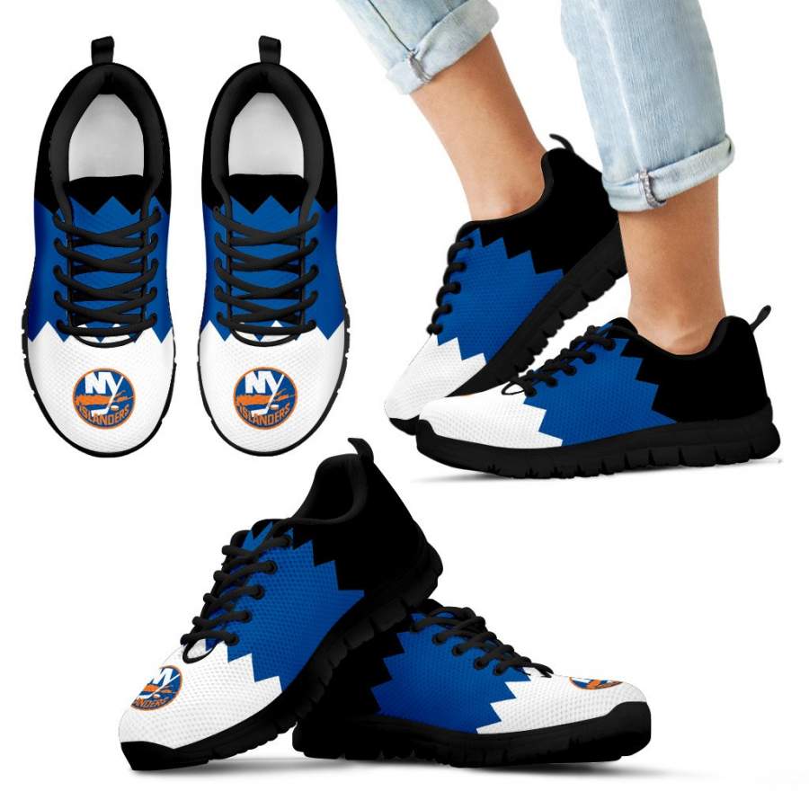 Incredible Line Zig Zag Disorder Beautiful New York Islanders  Sneakers