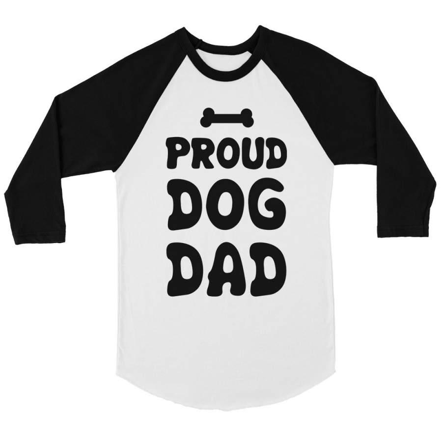 Proud Dog Dad Mens Baseball Shirt