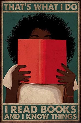 Black Girl Reading Book Lover That’S What I Do I Read Books Gift Paper Unframe Poster