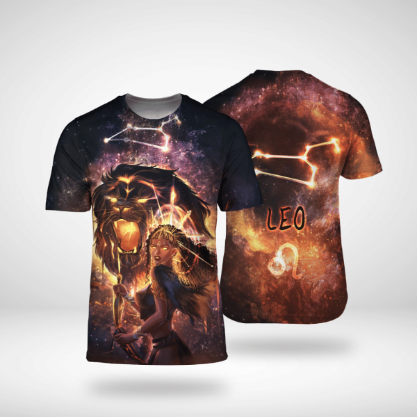 Zodiac Leo Girl For Black Lion Queen All Over Print 3D Unisex Tshirt Us Size