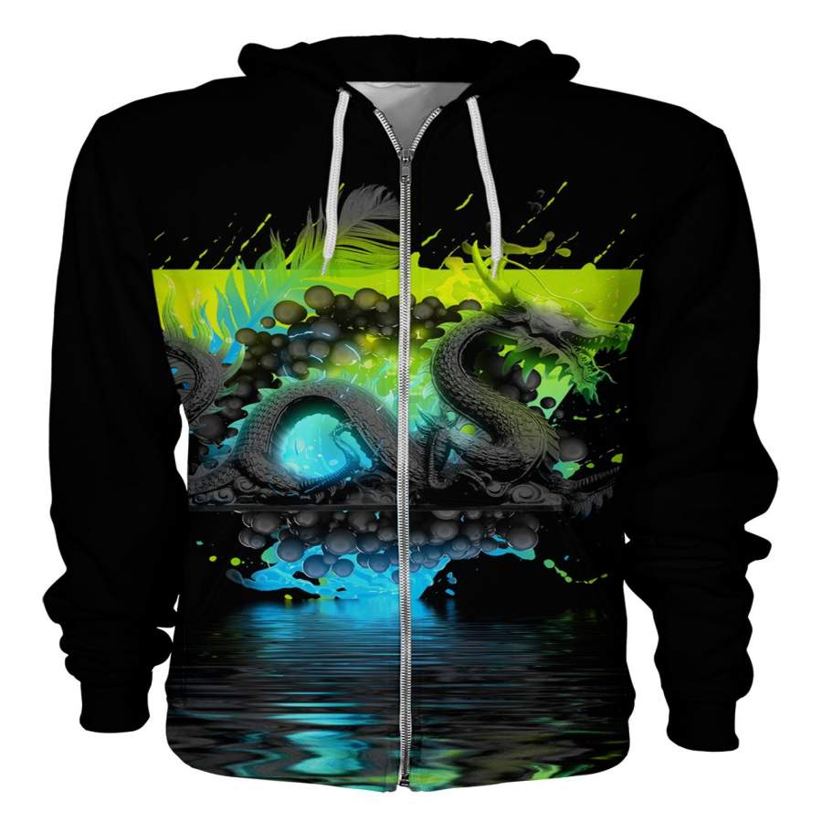 Dark Awe Dragon Zip Hoodie