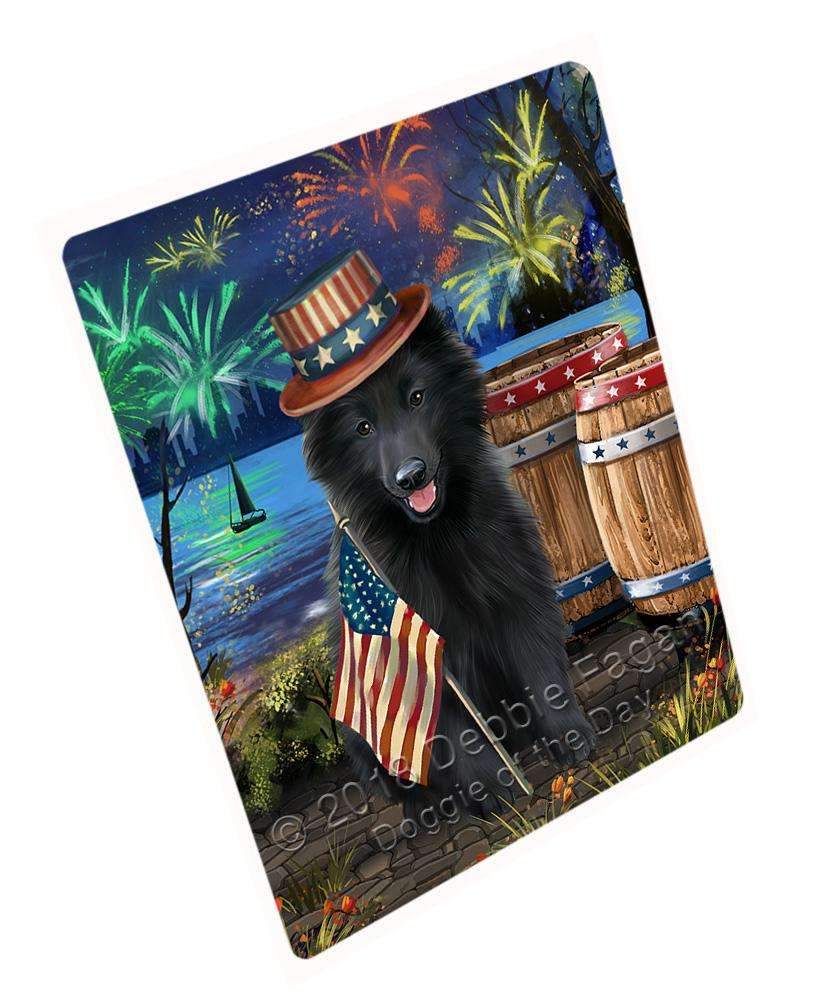 4Th Of July Independence Day Fireworks Belgian Shepherd Dog At The Lake Blanket Blnkt74397