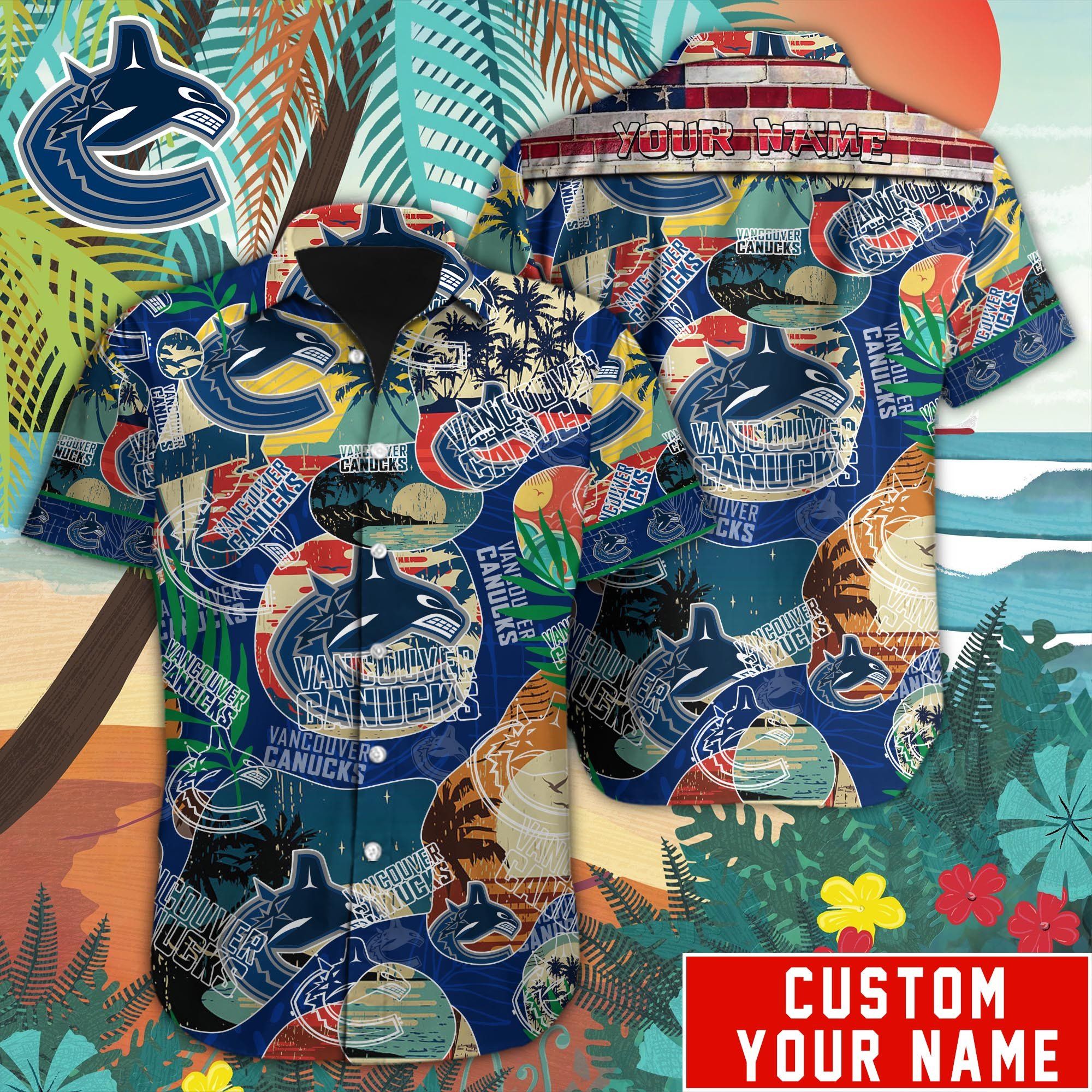 Vancouver Canucks Custom Name Hawaiian Shirt