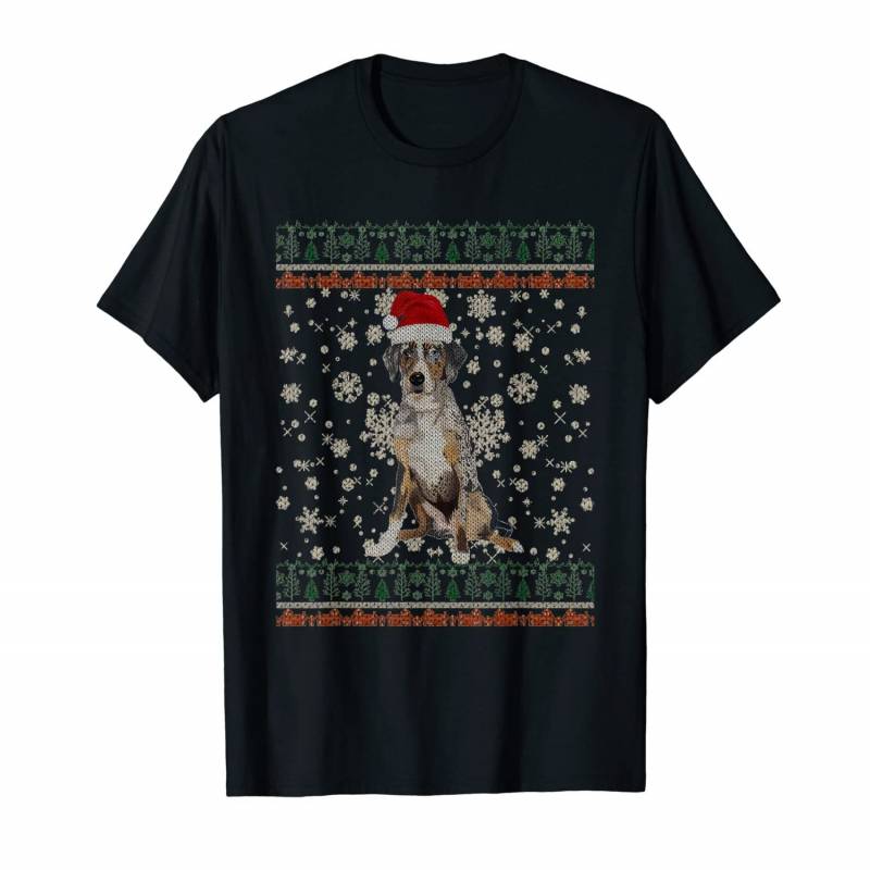 Ugly Christmas Catahoula Leopard Dog Dog Xmas Merry T-shirt