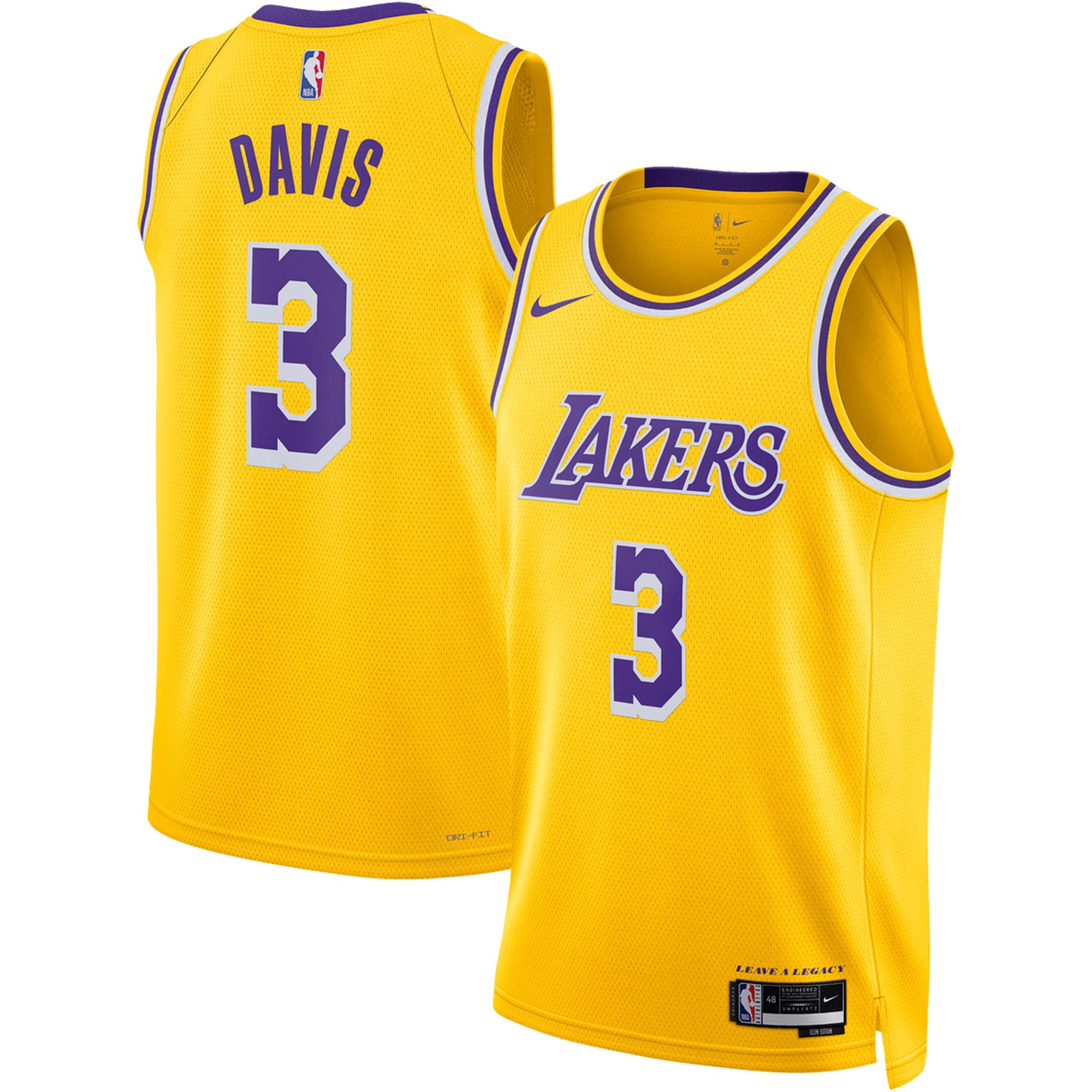 Anthony Davis Los Angeles Lakers Unisex Swingman Jersey – Icon Edition – Gold