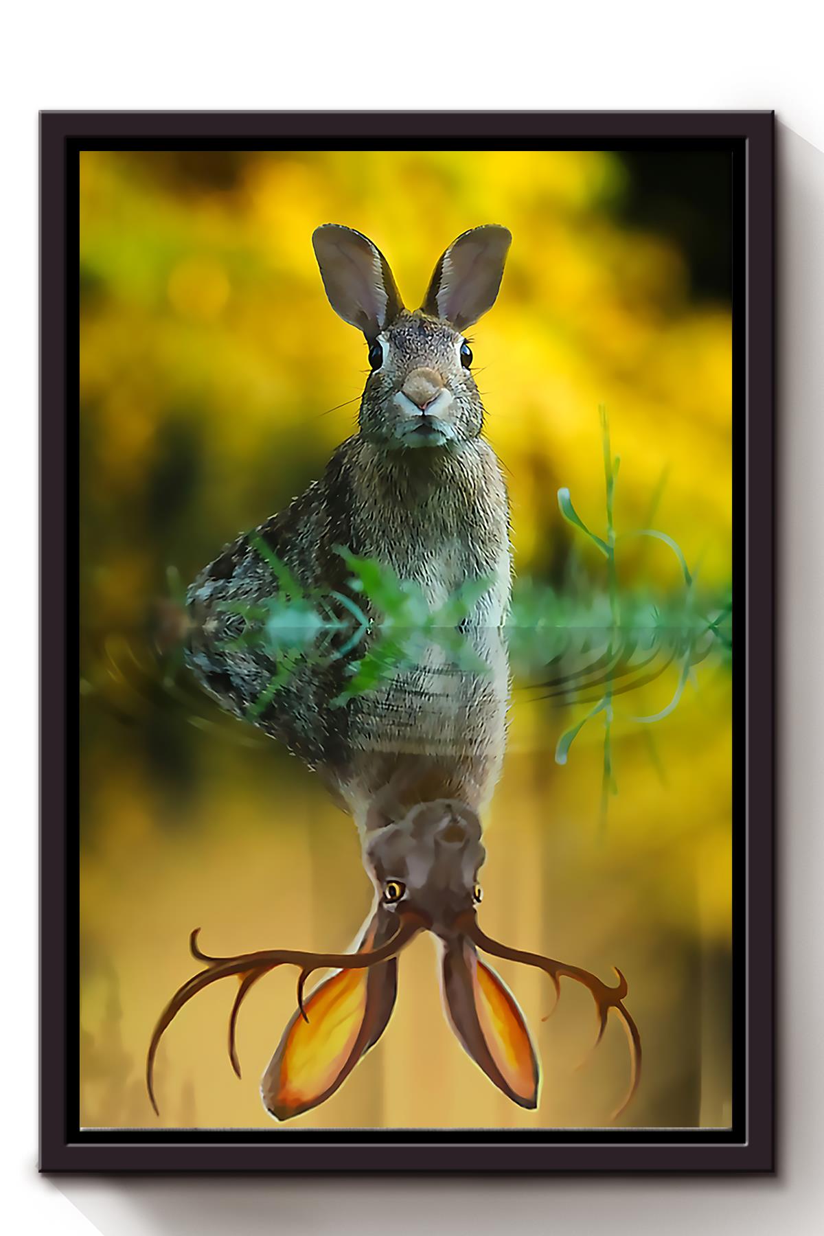 Rabbit Animal Wall Art For Rabbit Lover Nursery Room Kid Room Decor Framed Matte Canvas