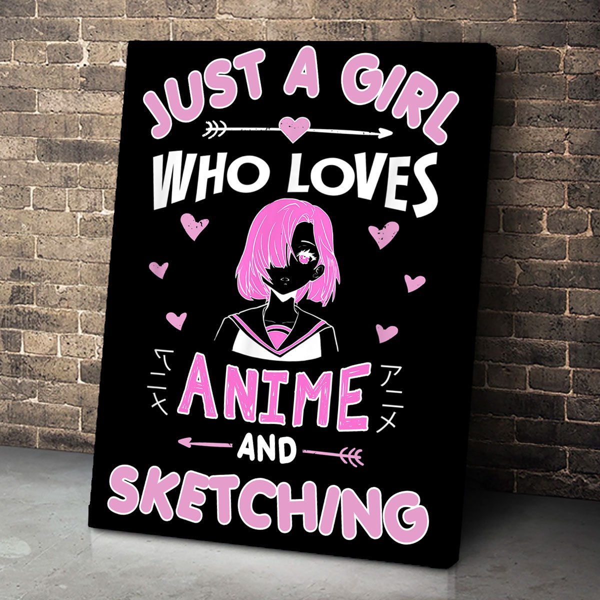 Anime And Sketching Just A Girl Who Loves Anime Canvas Room Home Decor Print Matte Canvas – Home Room Wall Decor Matte Canvas – Mostsuit