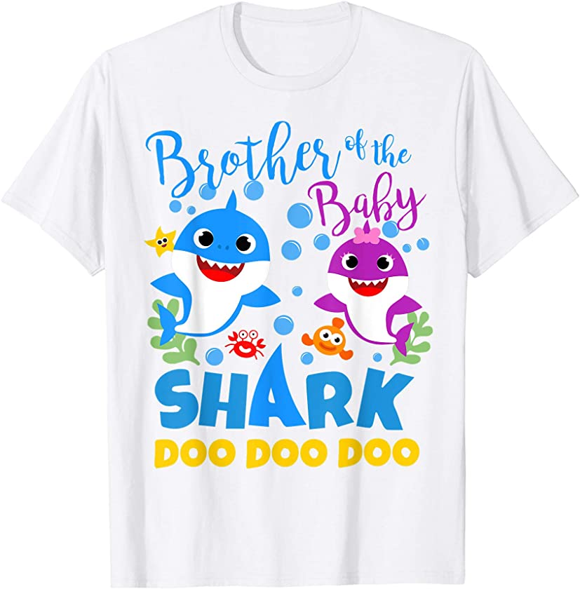 Brother of the Baby Shark Girl Blue Purple Family Gift Doo T-Shirt