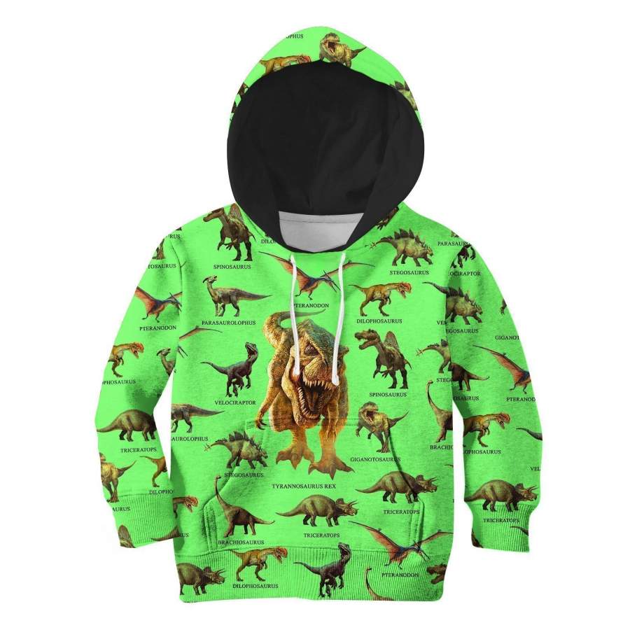 3D All Over Printed Green Dinosaurs T-Rex Shirts