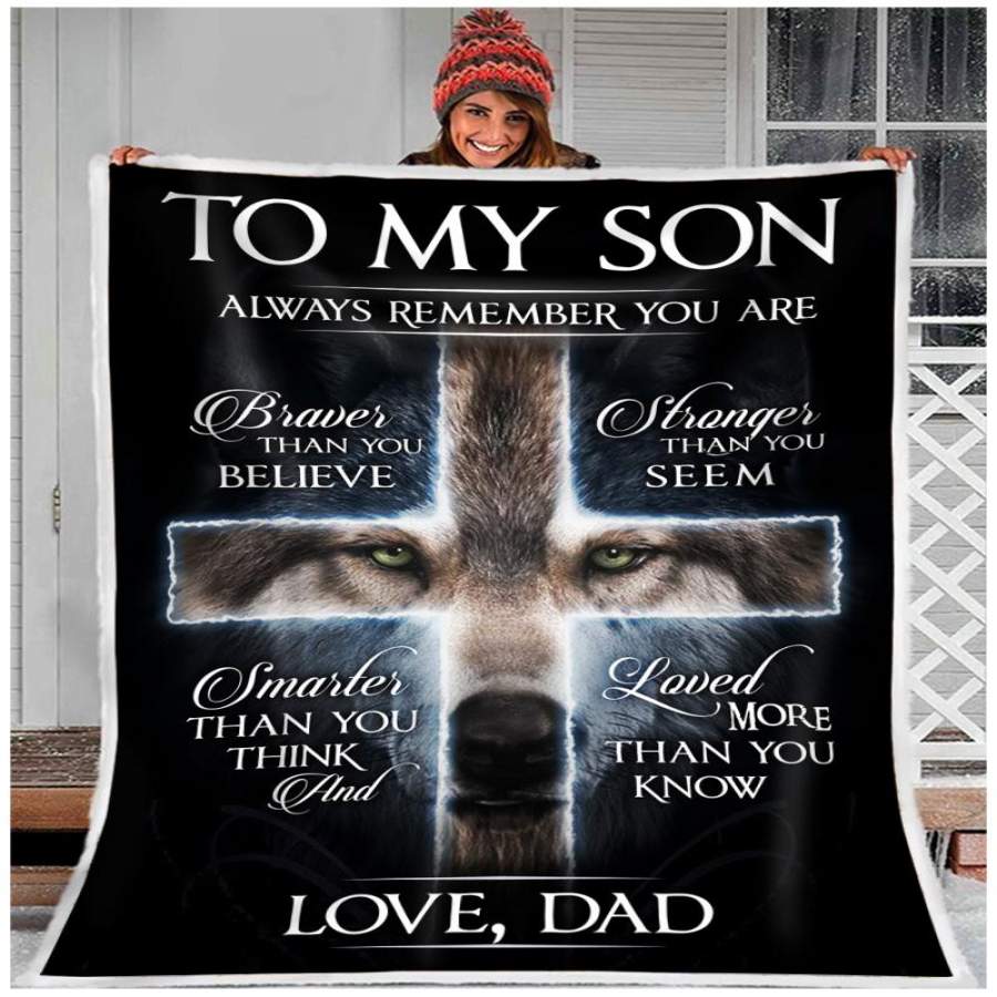 ZALOOO Always Remember You Are Dad To Son Wolf Blanket