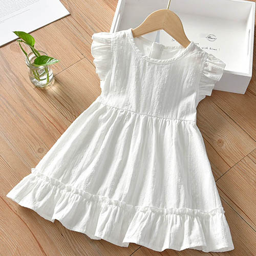 Baby Girls Princess Dress Cotton White Sleeveless Embroidery Casual Fashion Clothes Summer Kids Party Dresses alx