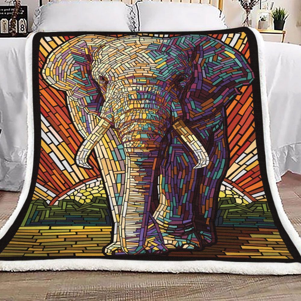 Elephants Sherpa Fleece Blanket Kocb