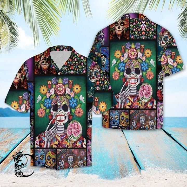 Beach Shirt Discover Cool Skull Sugar Hawaiian Shirt- Chillicothemall