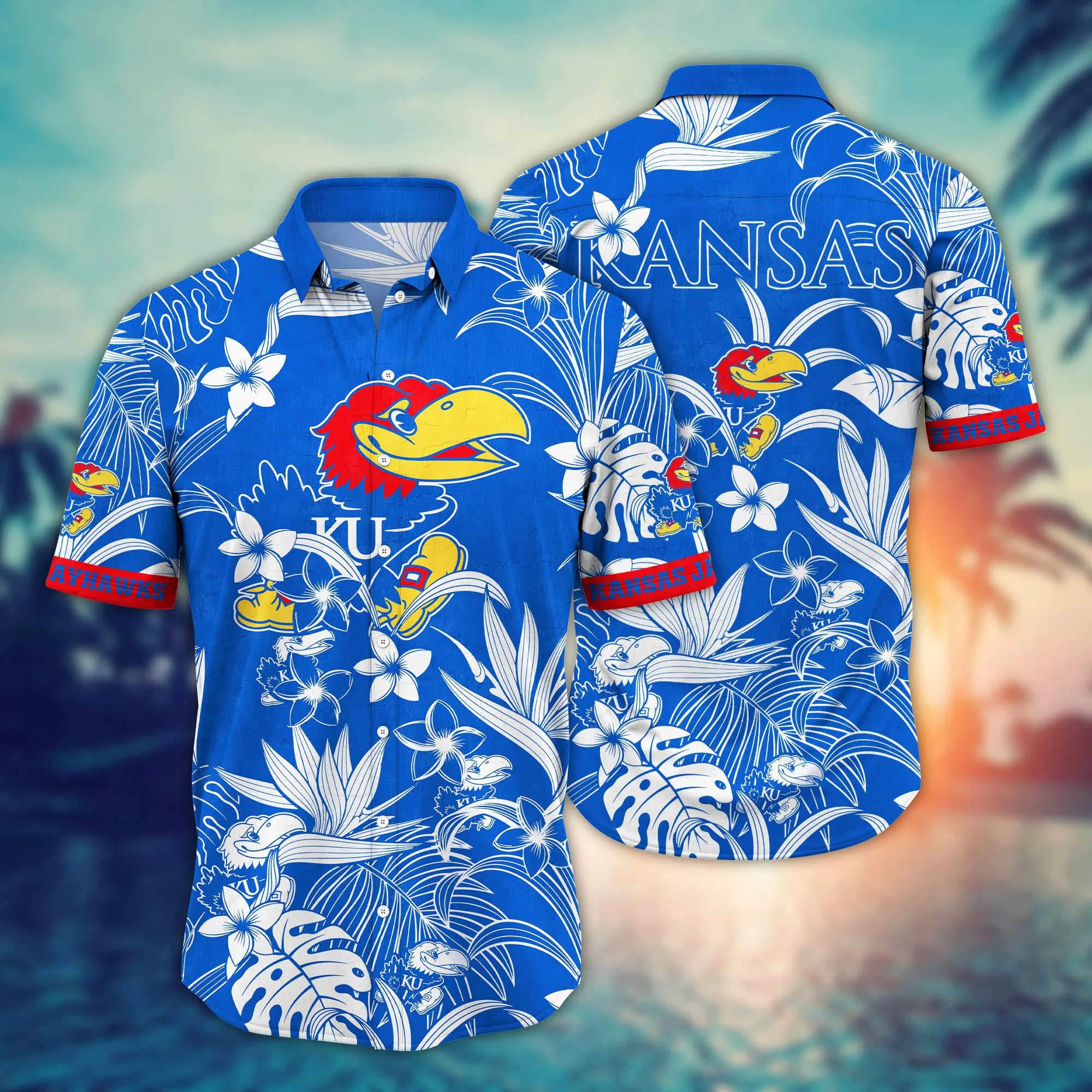 Kansas Jayhawks NCCA Hawaiian Shirt Sunlighttime Aloha Shirt