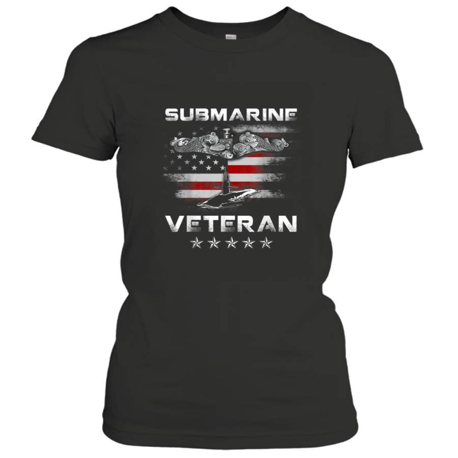 Vintage Submarine Veteran American Flag Patriotic shirt Women’s T-Shirt