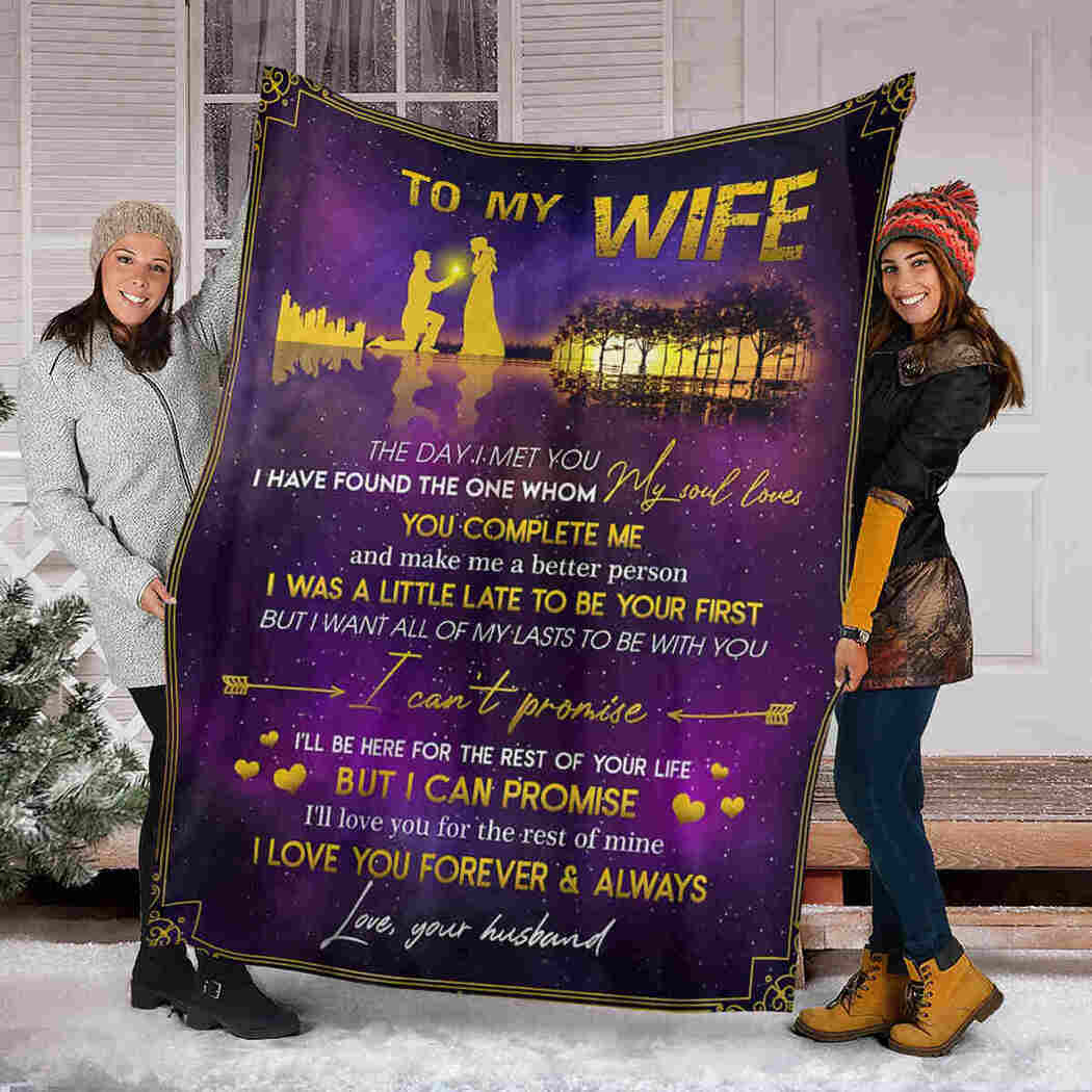 To My Wife I Have Found The One Whom My Soul Loves Fleece Blanket For Valentine’S Day Home Decor Bedding Couch Sofa Soft And Comfy Cozy