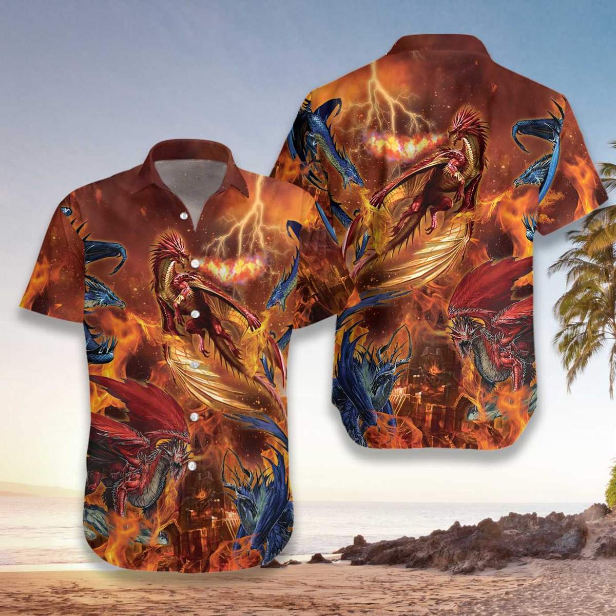 Shape Of Fire Dragons Hawaii Shirt Ha3573