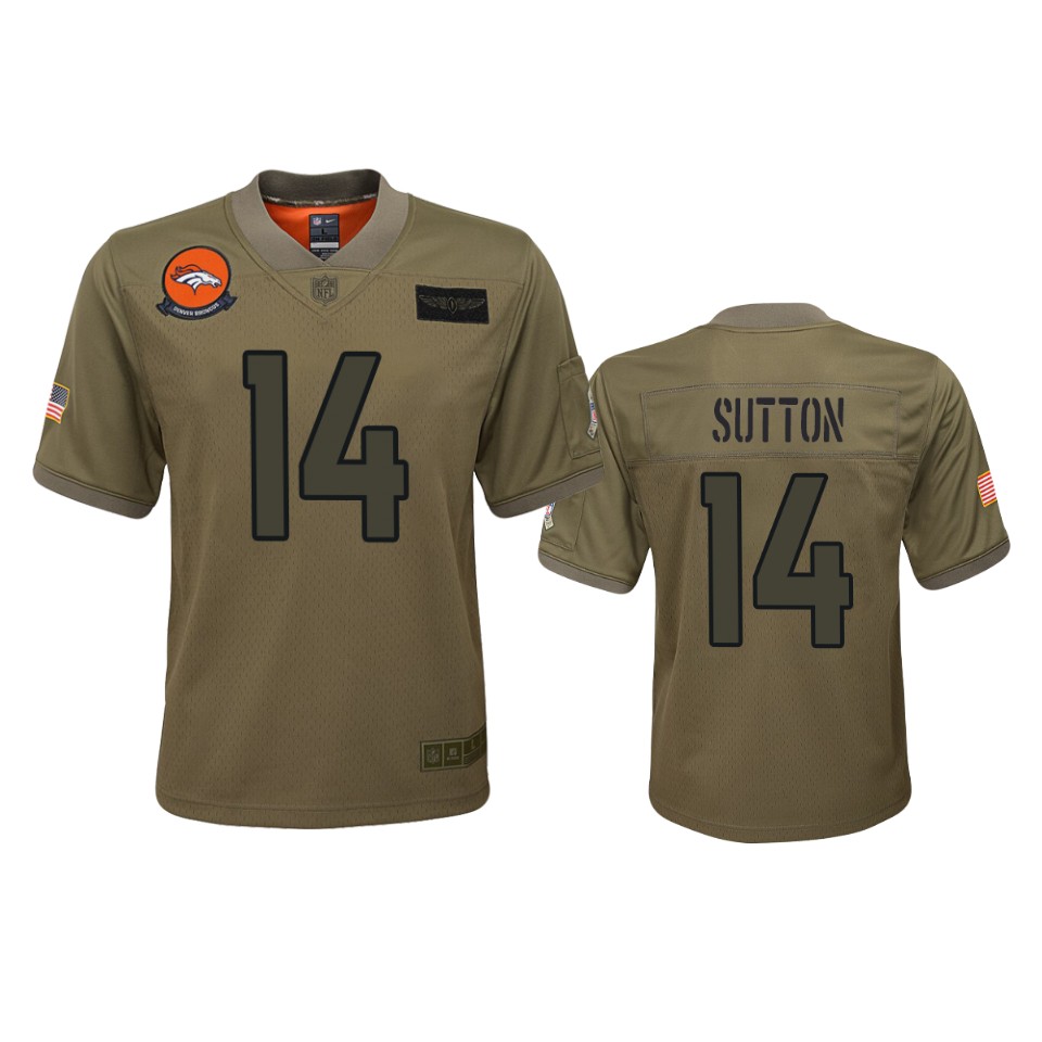 Youth Denver Broncos Courtland Sutton Camo 2019 Salute To Service Game Jersey