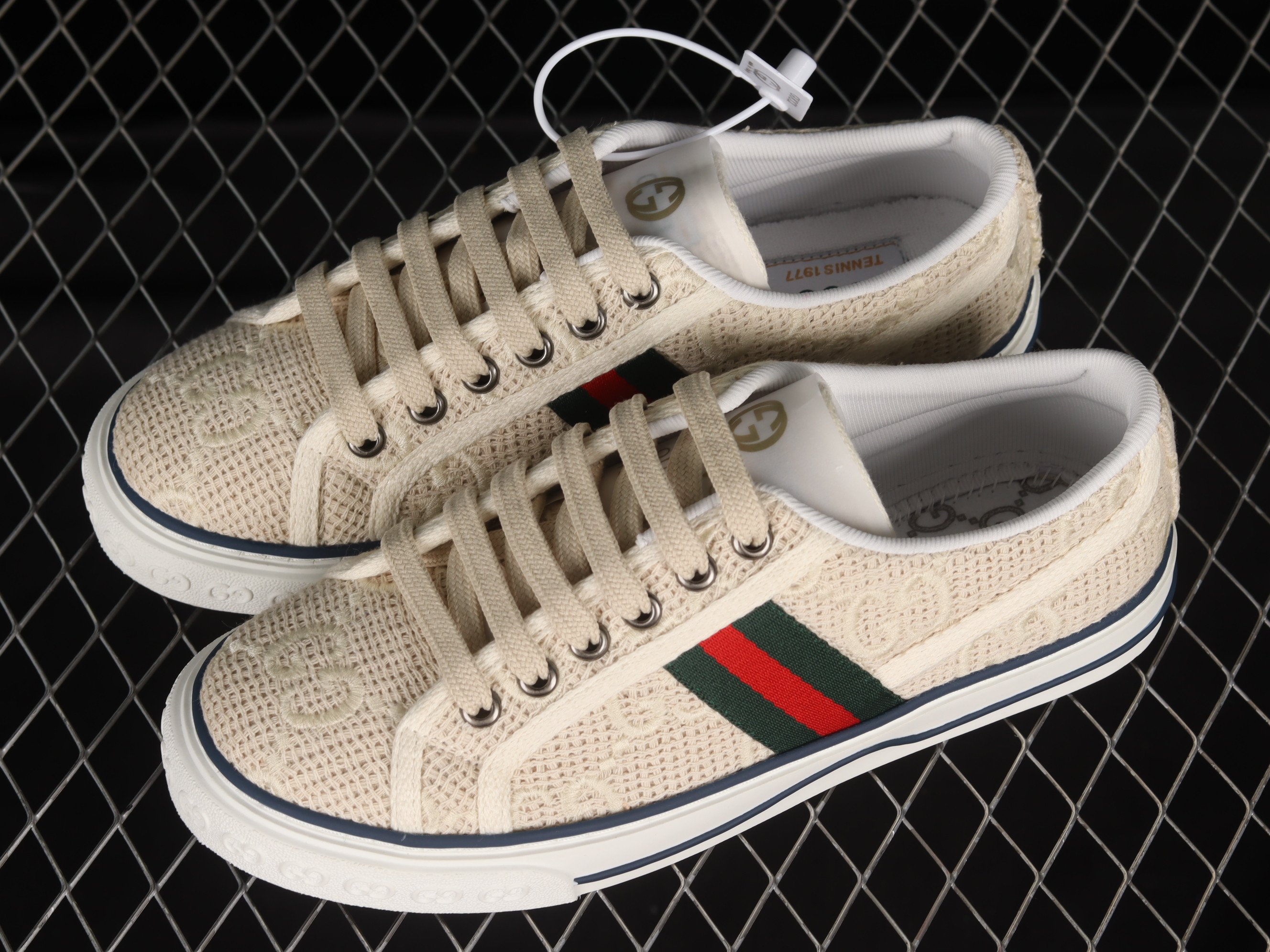 Gucci Tennis 1977 Ivory And White Shoes Sneakers, Women SNK769256323