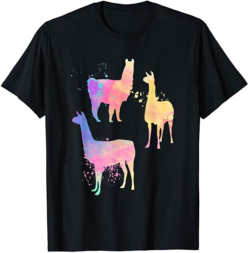 ”Watercolor Alpacas” Animal Lover T-Shirt