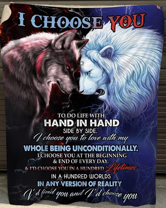 Wolf And Lion Blanket I Choose You To Do Life With Hand In Hand Side By Side I Choose You To Loove With My Whole Being