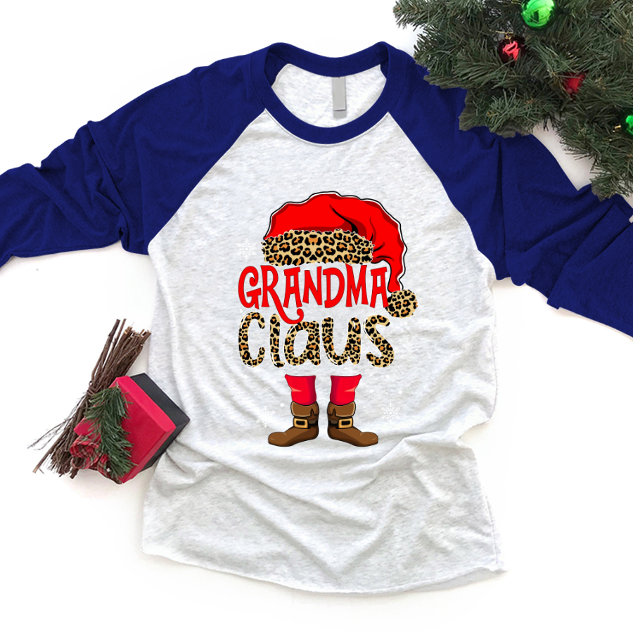 Grandma Claus Leopard Christmas Shirt