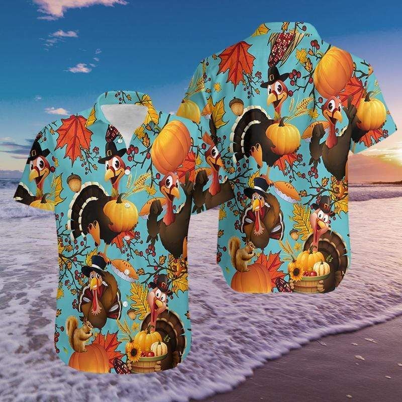 Check Out This Awesome Hawaii Aloha Shirts Turkeys Fall Thanksgiving Ha109602