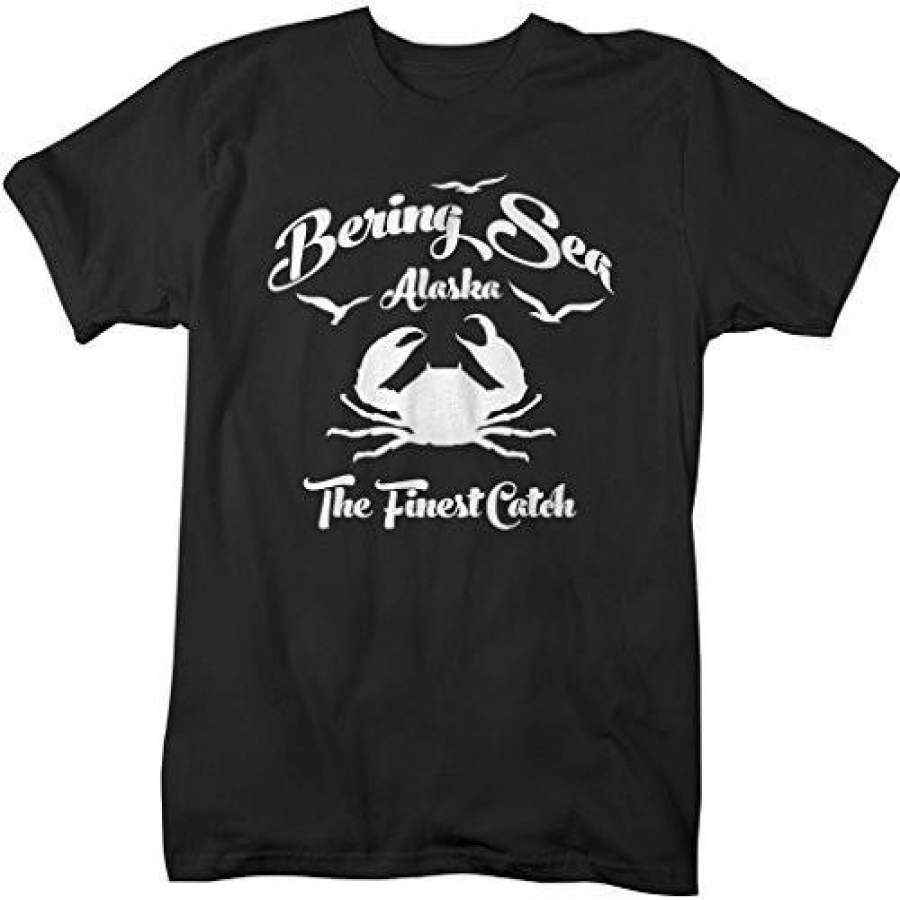 Shirts By Sarah Men’s Bering Sea Fishing T-Shirt Crab Shirts Alaska Finest Catch