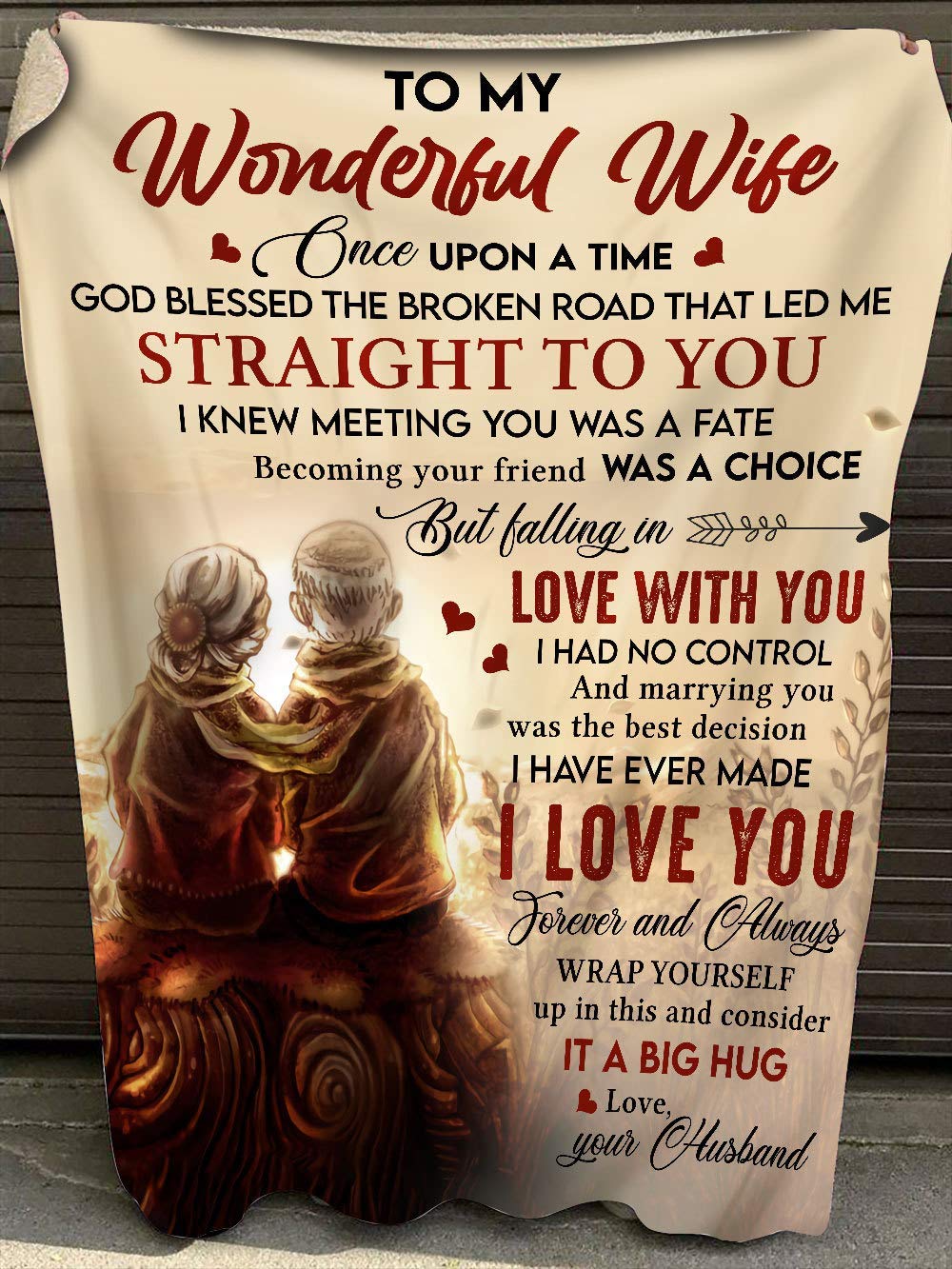 To My Wife Falling In Love With You Fleece Blanket Gift For Valentine’S Day To Wife Home Decor Bedding Couch Sofa Soft And Comfy Cozy