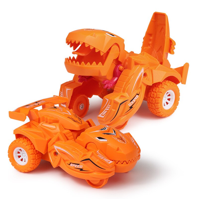 New Transforming Dinosaur Car Deformation Car Toys Inertial Sliding Dino Car Automatic Transform Toy Boys Amazing Gifts Kid Toy alx